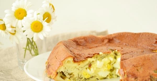 Bay cake with rampson and egg - recipe with step-by-step photos