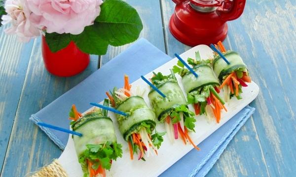 Vegetable rolls with cucumber and avocado - step by step recipe