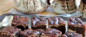 Brownies with mascarpone, recipe with photo